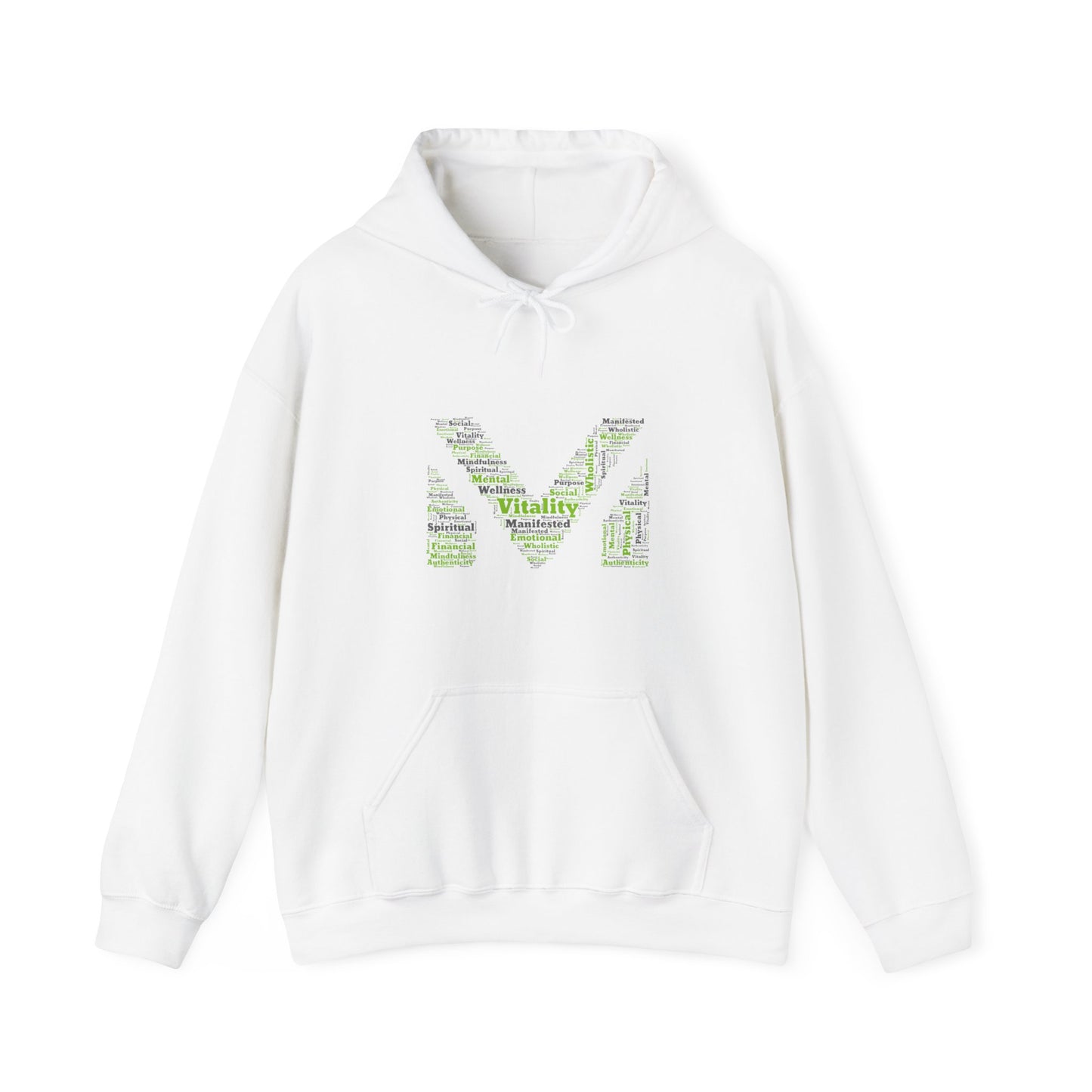 VM Pullover Hoodie (White w/Green & Grey)