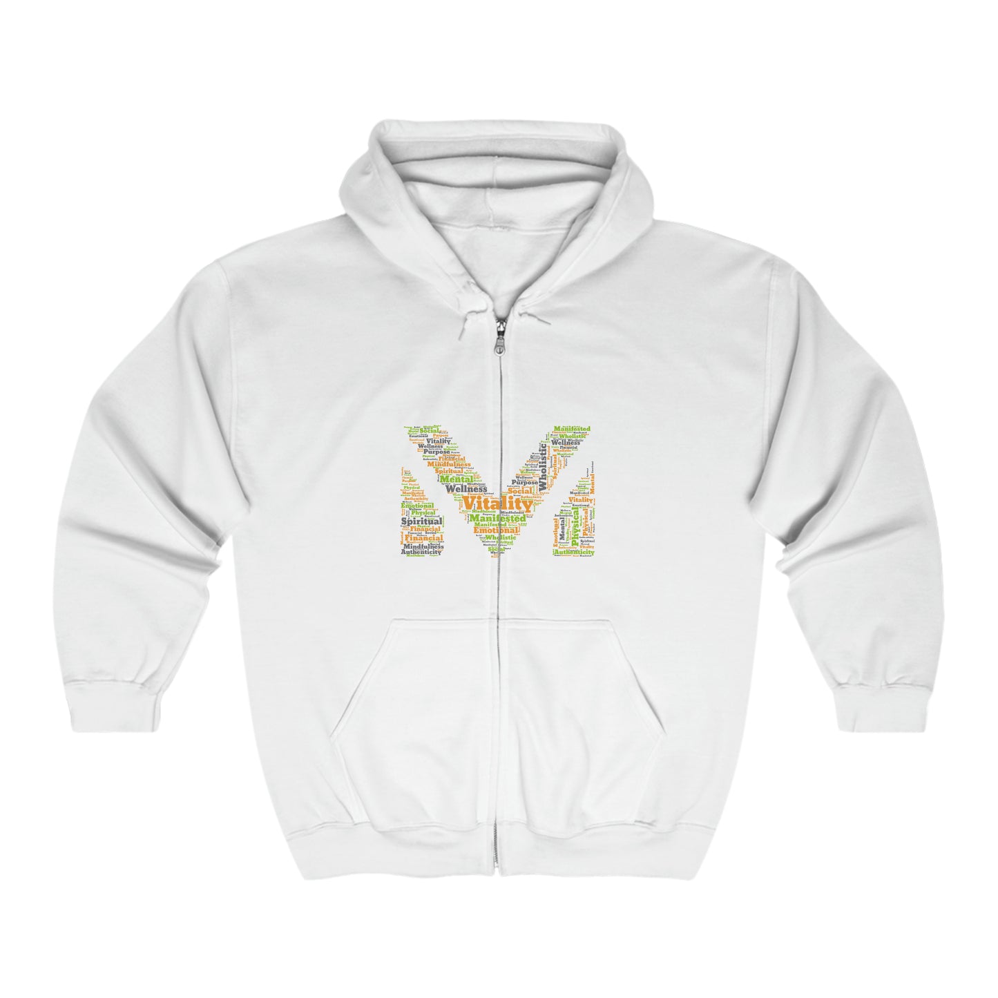 VM Full Zip Hoodie (White w/All)