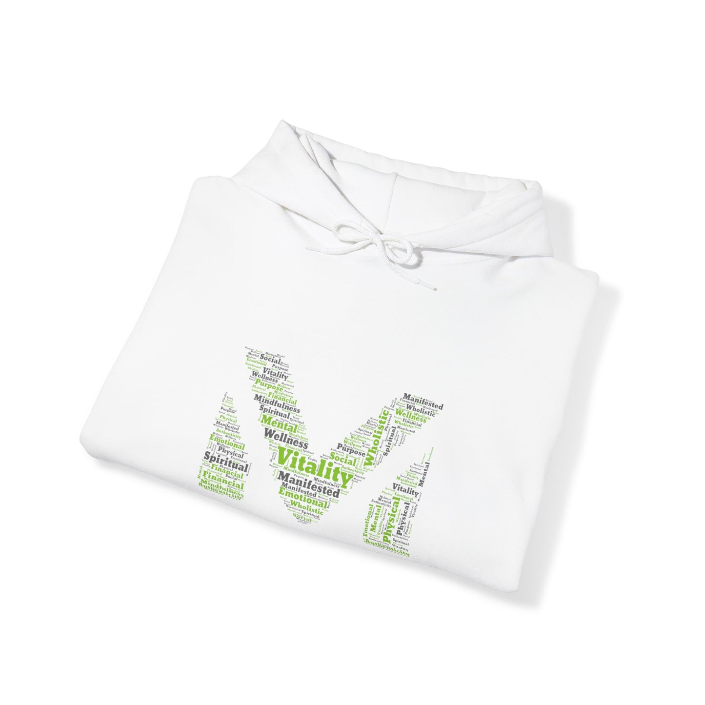 VM Pullover Hoodie (White w/Green & Grey)